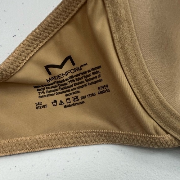 NWT Maidenform T-Shirt 4-Way Stretch Front Adjustable Straps Bra Body Beige 34C - Picture 9 of 15